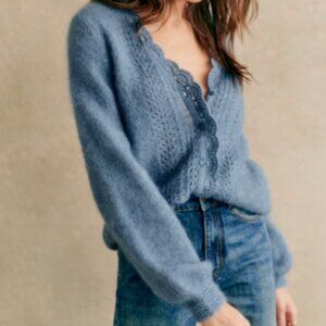 NWT SEZANE Angie Cardigan in Blue Storm